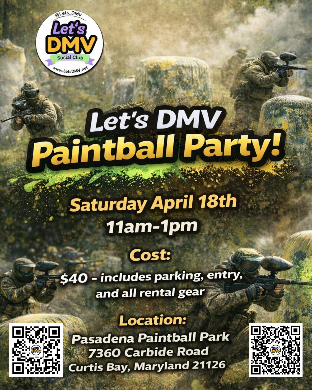 let's dmv paintball party flyer