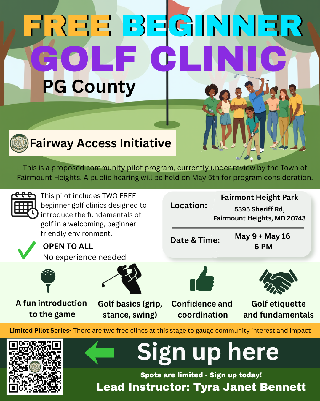 Fairway Access Initiative free golf clinic flyer